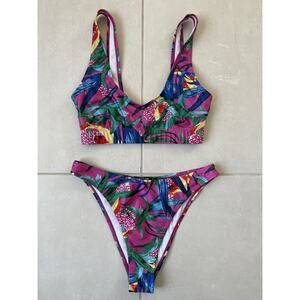 Nasty Gal Collection Swim Bikini Swimsuit Multicolor Floral Swimwear